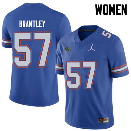 Women's Florida Gators #57 Caleb Brantley NCAA Jordan Brand Royal Authentic Stitched College Football Jersey TNU1662NV